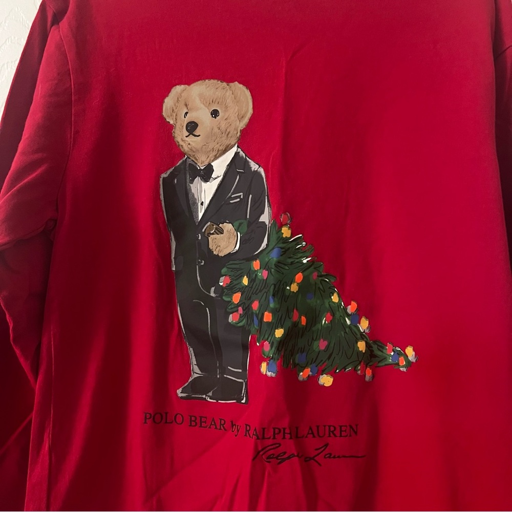 Ralph Lauren Polo Bear Tuxedo Christmas Long Sleeved Shirt